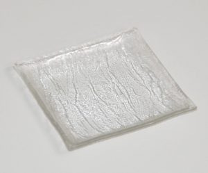 assiette plate carree transparente