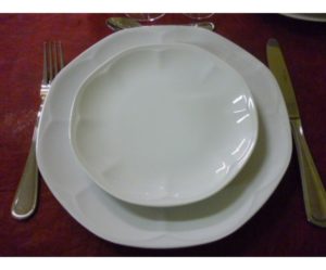 service de table blanc