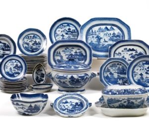 service de table bleu