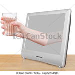 verre a eau penche