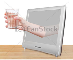 verre a eau penche