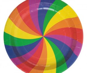 assiette plate arc en ciel