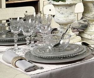 assiette plate en verre perle