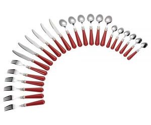 menagere 24 pieces laguiole rouge