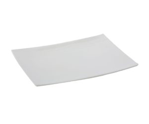 assiette a dessert rectangulaire blanche