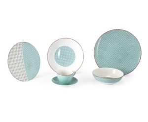 assiette plate bleu turquoise