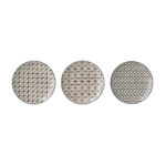 assiette plate noire et blanche