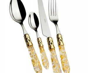 menagere 24 pieces 6 personnes - anthracite et argente