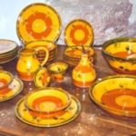 service de table jaune