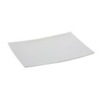 assiette a dessert rectangulaire blanc