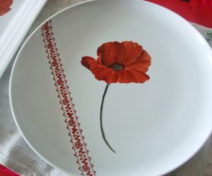 service de table coquelicot