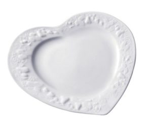 assiette a dessert en forme de coeur