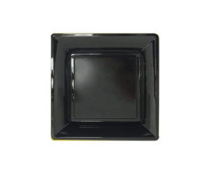 assiette plate carree noire
