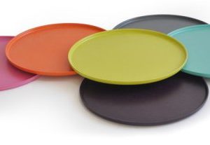 assiette plate bleue