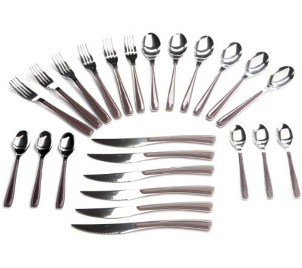 menagere 24 pieces en inox et manche plastique zephyr