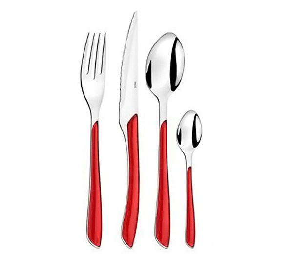 menagere 24 pieces en inox et manche plastique zephyr