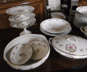 service de table anglais rose