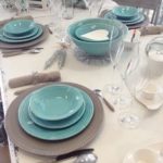 service de table turquoise