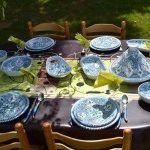 service de table turquoise