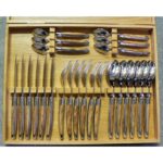 menagere 24 pieces laguiole manche bois d'olivier