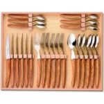 menagere 24 pieces laguiole manche bois d'olivier