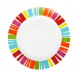 assiette plate multicolore