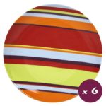 assiette plate multicolore