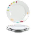 assiette plate multicolore