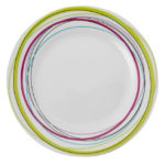 assiette plate multicolore