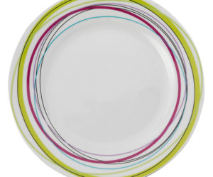 assiette plate multicolore
