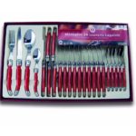 laguiole production menagere 24 pieces rouge