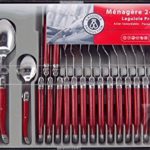 laguiole production menagere 24 pieces rouge