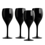 verre a pied noir plastique