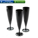 verre a pied noir plastique