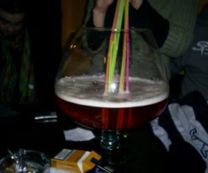 verre biere flambee