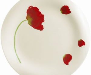 assiette plate motif coquelicot