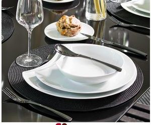 service de table noir et blanc design