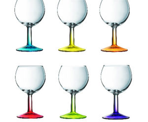 verre a pied multicolore