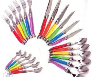 menagere 24 pieces laguiole multicolore