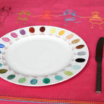 service de table fushia